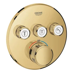 Grohe Grohtherm SmartControl façade avec mitigeur thermostatique encastré 3 sorties, or (G29121GL0)
