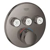 Grohe Grohtherm Smartcontrol, Thermostatique pour installation encastrée 3 sorties, Hard Graphite (29121A00)