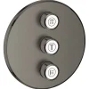 Colonne De Douche Sans Robinetterie|Grohe Grohtherm SmartControl Panneau de contrôle 3 sorties, Hard Graphite brossé (29122AL0)