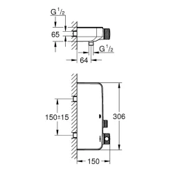 Robinet De Douche|Naturel Grohe Grohtherm SmartControl Mitigeur thermostatique Douche (34719000)