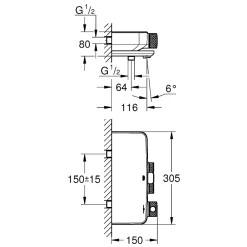 Robinet De Baignoire|Grohe Grohtherm SmartControl Set de douche thermostatique 34718000