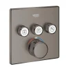 Robinet De Douche|Grohe Grohtherm SmartControl façade avec mitigeur thermostatique encastré 3 sorties, hard graphite brossé (G29126AL0)