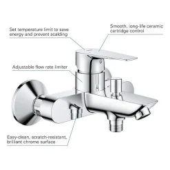 Robinet De Baignoire|Grohe Mitigeur bain douche Start Edge Chromé