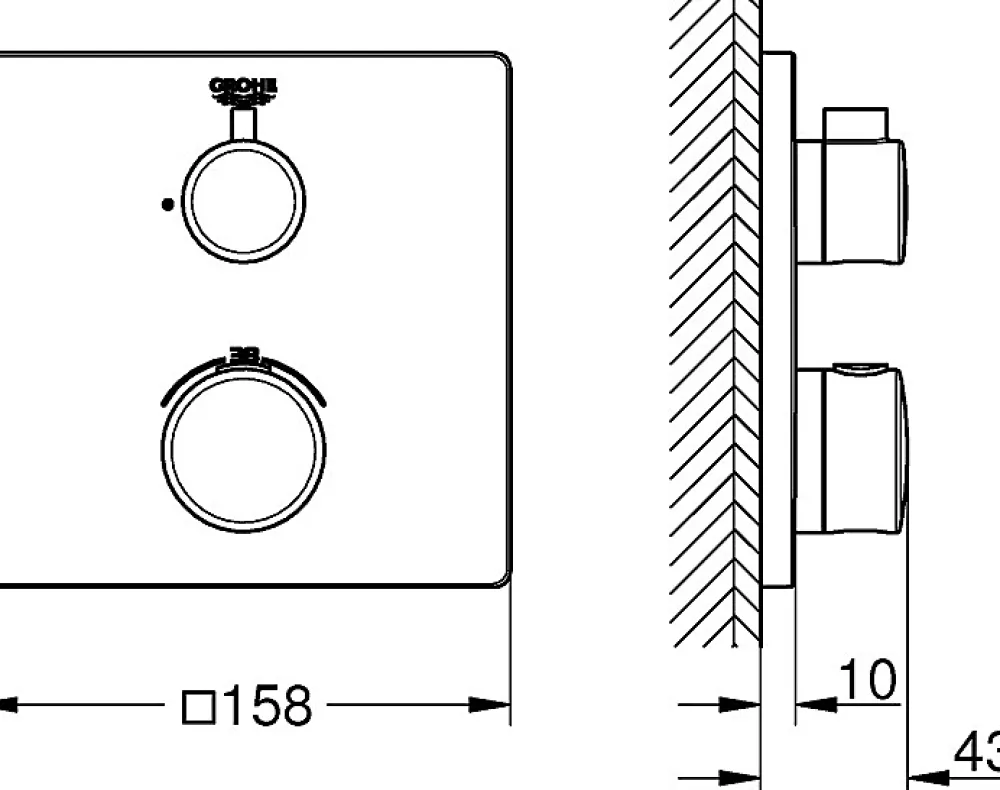 Colonne De Douche Sans Robinetterie|Grohe Mitigeur thermostatique de douche, chromé (24078000)