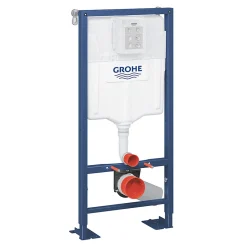 Wc Suspendu|Grohe Pack WC Bati support autoportant + WC SAT sans bride + Abattant Soft close + Plaque chrome (Autoportant-Infinitio-1)