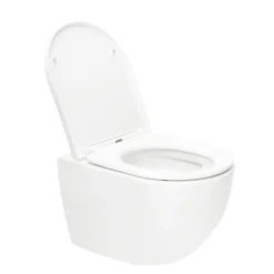Wc Suspendu|Grohe Pack WC Bâti-support Rapid SL + WC SAT Tornado sans bride + Abattant SoftClose + Plaque chrome (RSLTORNADO1)