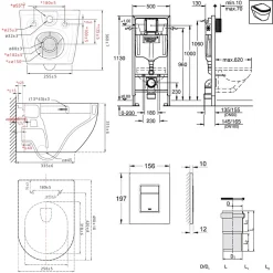 Grohe Pack WC Bâti-support Rapid SL + WC SAT Tornado sans bride + Abattant SoftClose + Plaque noire matte (RSLTORNADOKF0)