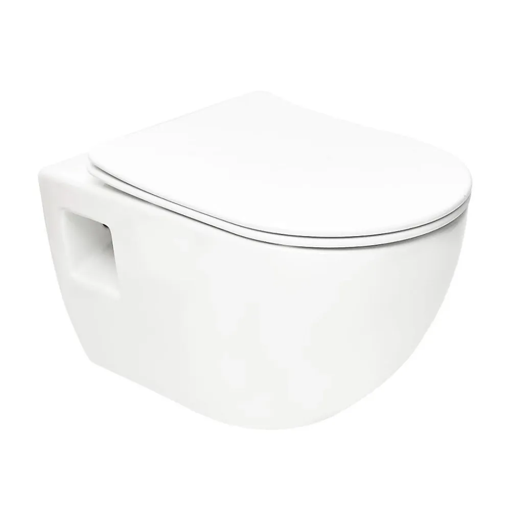 Grohe Pack WC Bâti-support Rapid SL + WC sans bride SAT + Abattant SoftClose + Plaque Chrome (RapidSL-Project-1)