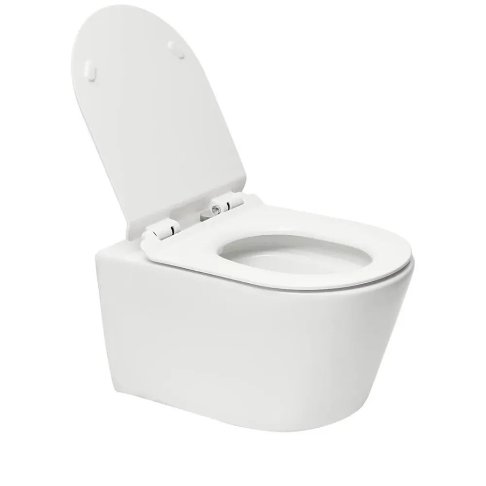 Wc Suspendu|Grohe Pack WC Bâti-support Rapid SL + WC sans bride SAT Brevis + Plaque Noir mat (RapidSL082-Brevis-KF0)