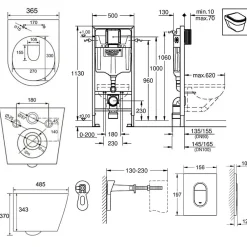 Grohe Pack WC Rapid SL + WC Swiss Aqua Technologies Infinitio sans bride + Plaque Arena chrome + Set d'habillage