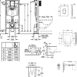 Wc Suspendu|Grohe Pack WC suspendu sans bride Essence + abattant + plaque chromée + bâti