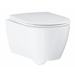 Wc Suspendu|Grohe Pack WC suspendu sans bride Essence + abattant + plaque chromée + bâti