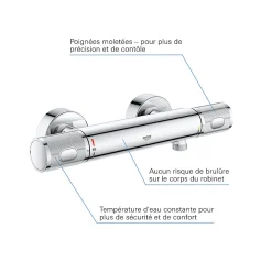 Robinet De Douche|Grohe Precision Feel Mitigeur thermostatique Douche 1/2'' 34790000