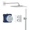 Nicoll Grohe Precision Set de douche encastrée avec mitigeur thermostatique + Douche de tête + Douchette, chrome (G34881000)