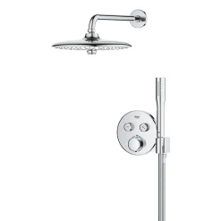Grohe Precision SmartControl Set de douche encastrée avec façade thermostatique + Douche de tête + Douchette, chrome (G34878000)