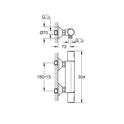 Grohe PRECISION START mitigeur de douche thermostatique 1/2