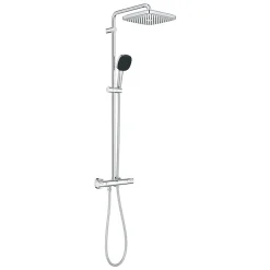 Colonne De Douche Hydromassante|Grohe Quickfix Colonne de douche thermostatique XXL Cube 250 + Douchette 2 jets, Chrome (26696022)