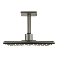 Grohe Rainshower Smartactive 310 Cube Set douche de tête 2 jets et bras plafonnier 142mm, Hard Graphite brossé (26481AL0)