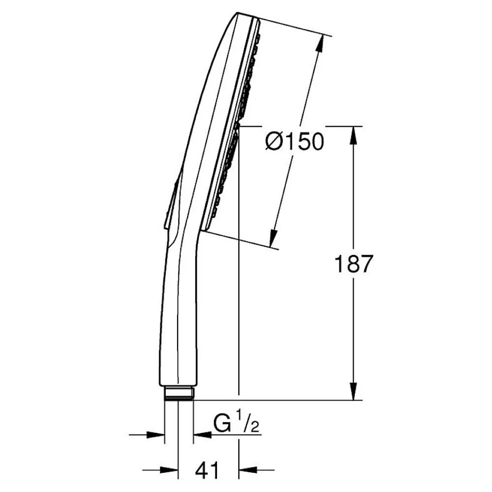 Pommeau De Douche, Flexible Et Barre De Douche|Grohe Rainshower SmartActive 150 Douchette à main 3 jets, chrome (G26553000)