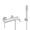 Robinet De Baignoire|Grohe Set bain/douche Mitigeur mécanique Essence + Douchette stick 1 jet Euphoria Cosmopolitan, Chrome (33624001-Euphoria)
