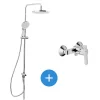 Colonne De Douche Sans Robinetterie|Swiss Aqua Technologies /Grohe Set de douche avec mitigeur + Douchette 3 jets barre avec curseur + Douche de tête XXL 254 mm Chrome