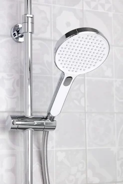 Colonne De Douche Sans Robinetterie|Swiss Aqua Technologies /Grohe Set de douche avec mitigeur + Douchette 3 jets barre avec curseur + Douche de tête XXL 254 mm Chrome