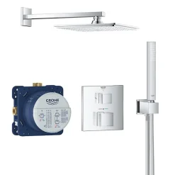 Robinet De Douche|Grohe Set mitigeur de douche à encastrer Grohtherm Cube Rainshower Allure 230
