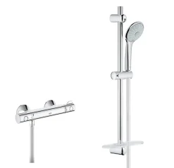 Colonne De Douche Thermostatique|Grohe Set Mitigeur Thermostatique de Douche + Ensemble de douche complet 3 jets EUPHORIA 110 (34840000-EUPHORIA3)