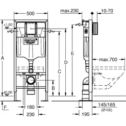 Grohe Solido Bâti-support autoportant WC hauteur 1,13 m 39981000
