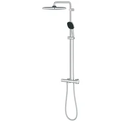 Grohe Vitalio Comfort 250 Colonne de douche avec mitigeur thermostatique + Douche de tête + Douchette 2 jets, chrome (G26696001)