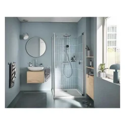 Grohe Vitalio Comfort 250 Colonne de douche avec mitigeur thermostatique + Douche de tête + Douchette 2 jets, chrome (G26696001)