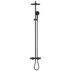 Grohe Vitalio Comfort 250 colonne de douche thermostatique bain/douche + douche de tête + douchette à main, noir mat (G269842431)