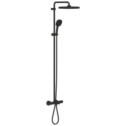 Grohe Vitalio Comfort 250 colonne de douche thermostatique bain/douche + douche de tête + douchette à main, noir mat (G269842431)