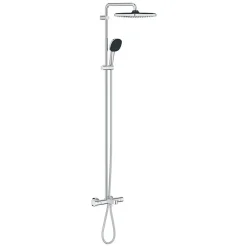 Colonne De Douche Hydromassante|Grohe Vitalio Comfort 250 Colonne de douche avec mitigeur thermostatique + Douche de tête + Douchette 2 jets, chrome (G26984001)