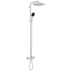 Colonne De Douche Hydromassante|Grohe Vitalio Comfort 250 Colonne de douche avec mitigeur thermostatique + Douche de tête + Douchette 2 jets, chrome (G26984001)
