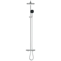 Colonne De Douche Hydromassante|Grohe Vitalio Comfort 250 Colonne de douche avec mitigeur thermostatique + Douche de tête + Douchette 2 jets, chrome (G26984001)