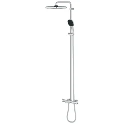 Colonne De Douche Hydromassante|Grohe Vitalio Comfort 250 Colonne de douche avec mitigeur thermostatique + Douche de tête + Douchette 2 jets, chrome (G26984001)