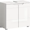 Meuble Sous Lavabo|Chb Collection Hama - Meuble sous-lavabo (L/H/P : 63x59x34 cm) en imitation blanc et blanc brillant profond