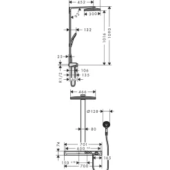 Colonne De Douche Thermostatique|Hansgrohe Colonne de douche 460 2 jets avec mitigeur thermostatique blanc/chromé Rainmaker Select