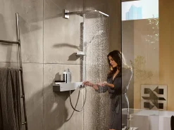 Colonne De Douche Sans Robinetterie|Hansgrohe Douche de tête Raindance E300, 1 jet avec bras de douche, chromé (26238000)