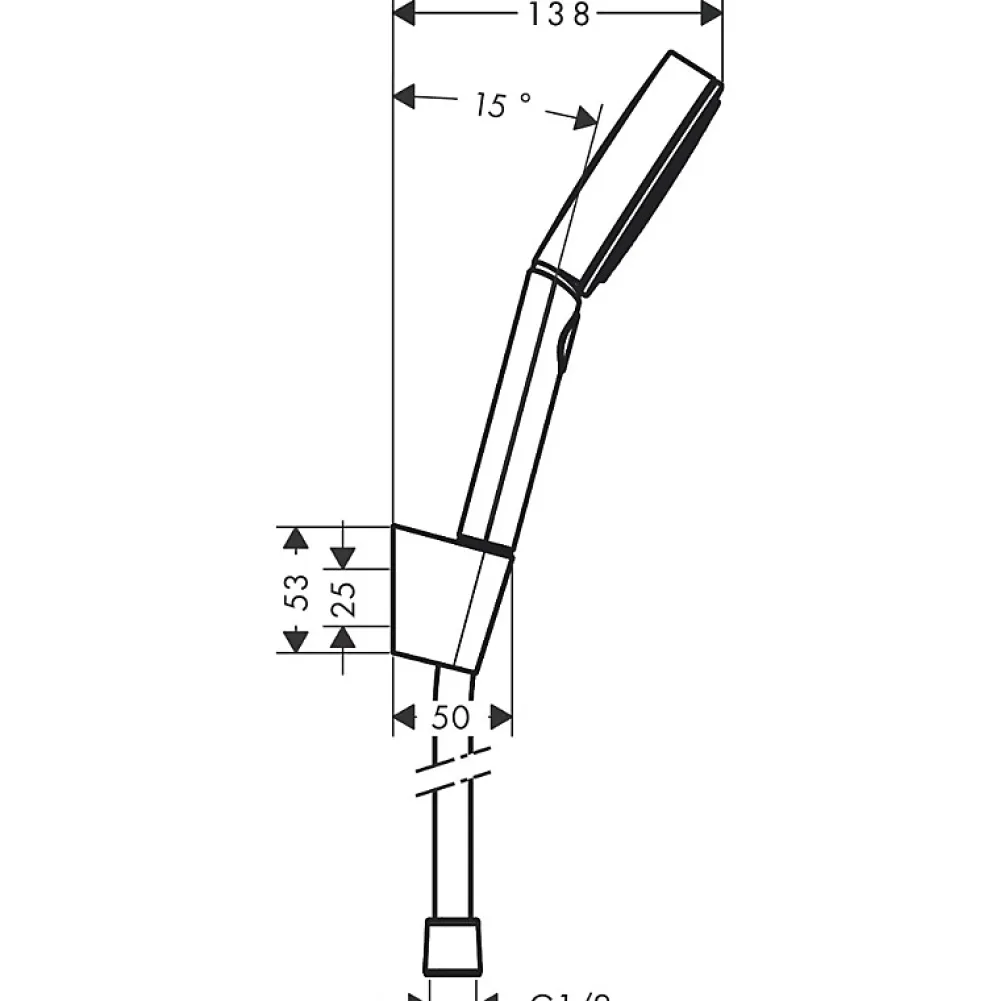 Colonne De Douche Sans Robinetterie|Hansgrohe Ecostat Mitigeur thermostatique douche + Douchette à main XXL 105mm 3 jets, Flexible de douche 125cm, support mural