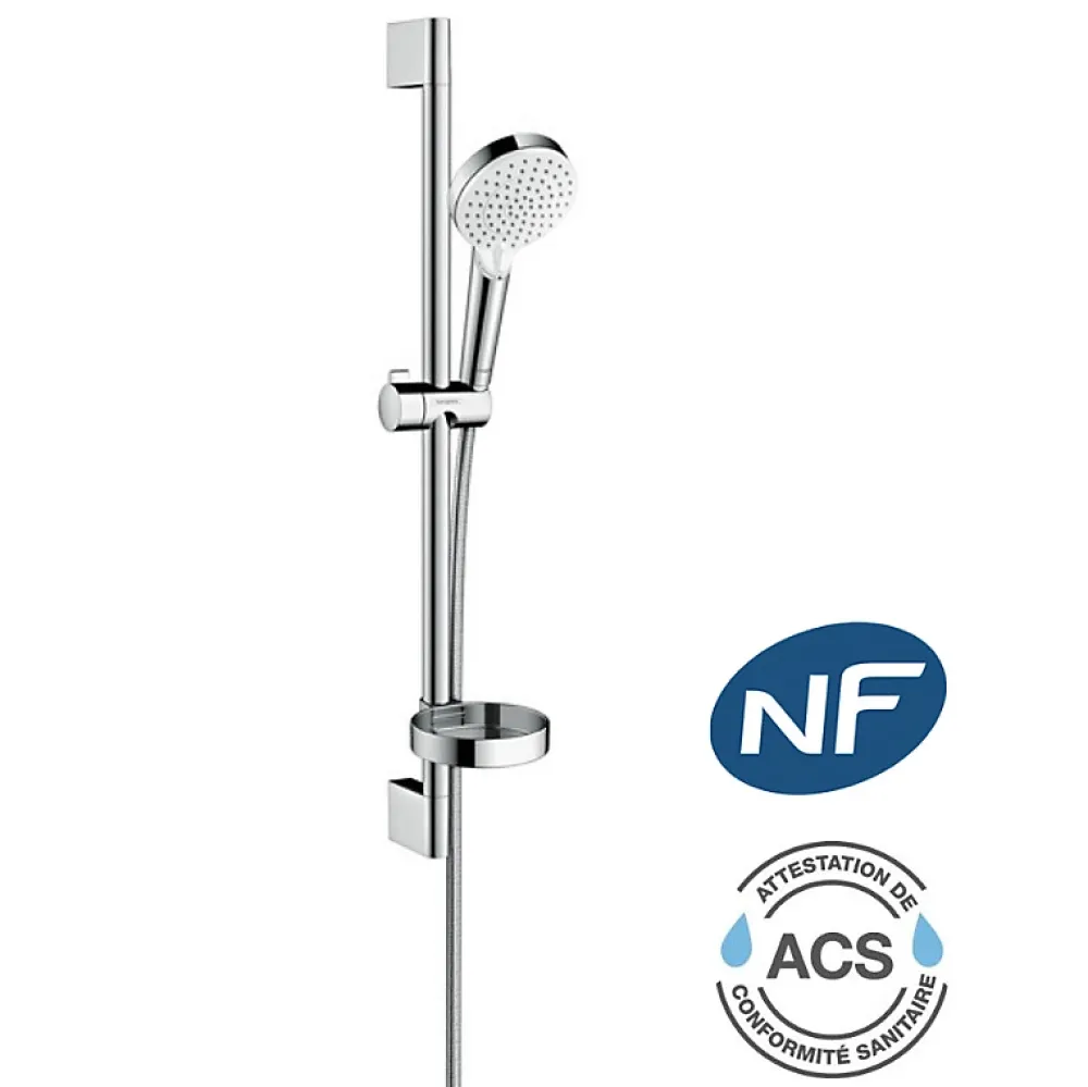 Colonne De Douche Sans Robinetterie|Hansgrohe Ecostat Pack Mitigeur Thermostatique + Set de douche Crometta Vario avec porte-savon (13211000-Crometta2)