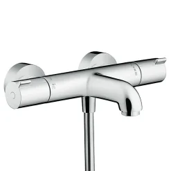 Hansgrohe Ecostat Set Mitigeur thermostatique Bain/douche + Barre de douche Unica + Douchette 2 jets, Chrome