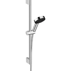 Colonne De Douche Sans Robinetterie|Hansgrohe Ecostat Set Mitigeur thermostatique douche + Douchette à main XXL 105mm 3 jets, flexible douche 160cm, barre 65cm
