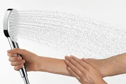 Hansgrohe Ecostat Set mitigeur thermostatique + Barre 65cm + Douchette 2 jets + Flexible, Chrome (13211000-Vernis)