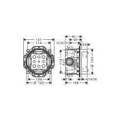 Robinet De Douche|Hansgrohe Facade pour mitigeur thermostatique encastré ShowerSelect S avec 2 fonctions noir mat avec Corps encastré