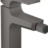 Hansgrohe Metropol Mitigeur bidet poignée manette, bonde Push-Open, Noir Chromé brossé (32520340)