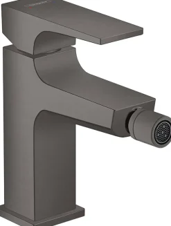 Hansgrohe Metropol Mitigeur bidet poignée manette, bonde Push-Open, Noir Chromé brossé (32520340)