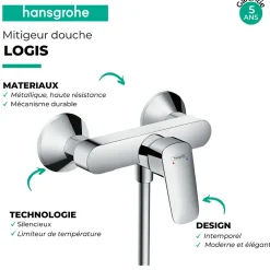 Hansgrohe Mitigeur de douche chromé Logis 71600000