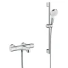 Hansgrohe Pack Ecostat 1001 CL Mitigeur Thermostatique bain/douche + Set de douche Crometta Vario (13201000-CROMETTA)